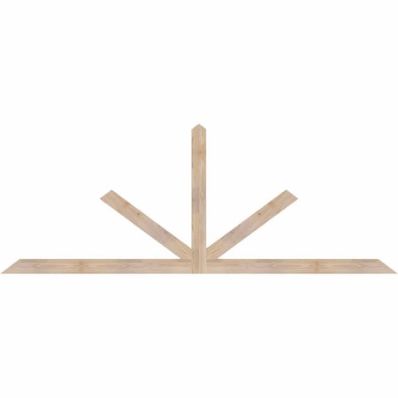 Ekena Millwork Saratoga Smooth Timber Gable Bracket, Douglas Fir, 96"W x 36"H x 1 1/2"D x 3 1/2"F, 9/12 Pitch GBW096X36X0204SAR00SDF